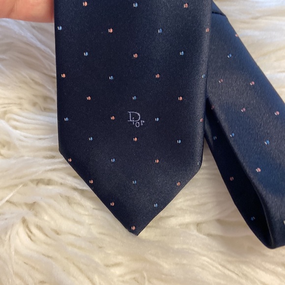 Christian Dior Man Tie navy blue color excellent condition - Picture 6 of 8
